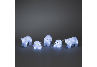 Konstsmide Acrylic Polar Bear 5 piece LED Set (16 / 14cm x 7 / 9cm)